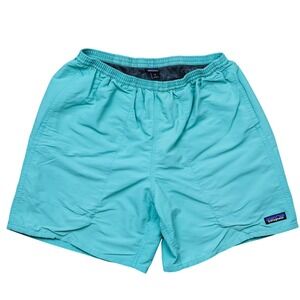 Patagonia Baggies Shorts Mens Medium Teal Blue 5 Inch Inseam Nylon Mesh Lined M